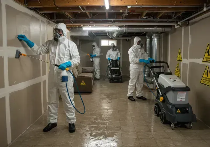 Basement Moisture Removal and Structural Drying process in Gastonia, NC